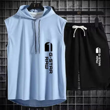 Load image into Gallery viewer, Men's track suit summer sportswear two-piece t-shirt shorts brand tracksuit jogging men's sports suit fitness clothes exercise
