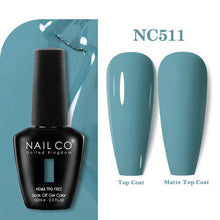 Load image into Gallery viewer, NAILCO 333 Colors Gel Nail Polish Semi Permanent Varnishes Nails Art Design Hybrid Soak Off Top Base Coat UV Gel Manicure 15ml
