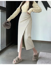 Load image into Gallery viewer, Classic Front Split Leather Skirt
