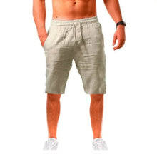 Load image into Gallery viewer, Men's Cotton Linen Short Pants Lightweight Hawaiian Summer Shorts Men Breathable Solid Color Casual Short Trousers
