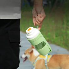 Load image into Gallery viewer, Pet Travel Water Bottle Portable with Food Container Foldable 2in1 Pet Outdoor Bowl Puppy Dog Cat Travel Drinking Food Feeder
