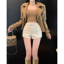 Load image into Gallery viewer, High Waist A Line Wool Shorts
