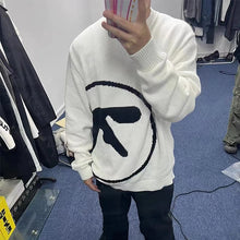 Load image into Gallery viewer, Men's Sweater Aphex Twin Knit Winter Oversized Vintage Long Sleeve Tops Jumper Pullover Y2k Streetwear Graphic Fashion Clothing
