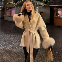 Load image into Gallery viewer, Fox Fur Woolen Coats Women's Short Coat Office Lady Removable Elegant Double-sided Wool Overcoat 2025 New Cardigan Jacket

