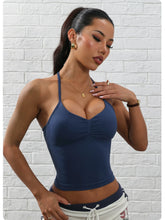 Load image into Gallery viewer, Women's Sexy Sports Bra - Open Back Design, Breathable Stretchy Fabric for Yoga - Elegant Solid Color All-Season Activewear
