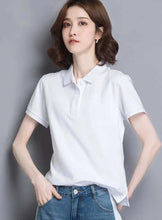 Load image into Gallery viewer, Minimal Button Polo Tee Women
