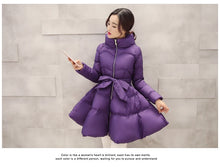 Load image into Gallery viewer, 2023 New Fashion Winter Coats Women Warm Outerwea Cotton Padded Jackets Womens Clothing Belt Zipper Parkas Femme A-word Jacket
