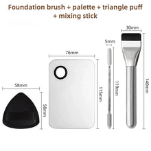 Load image into Gallery viewer, Ultra Thin Foundation Brush Makeup Mixing Palette with Spatula Flat Face Contour Brush Cosmetic Puff Blender Beauty Makeup Tools
