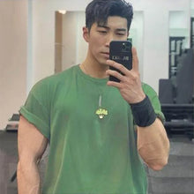 Load image into Gallery viewer, High Qualit gyms T shirt Men Bodybuilding print loose T-shirt Workout Fitness Tees Men Clothing cotton Short Sleeve Sports Shirt
