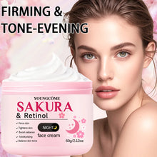 Load image into Gallery viewer, 4-Piece Day &amp; Night Skincare Set: Pink Peptide Vitamin C Day Cream + Sakura Retinol Night Cream &amp; Essence for Hydration, Firmnes
