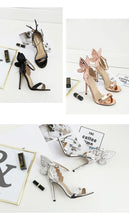 Load image into Gallery viewer, Fashion Women's High Heels Bow Women Sandals Patent Leather Open Toe Party Shoes Buckle Ultra High Heels Women Shoes New Zapatos
