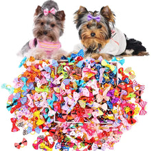 Load image into Gallery viewer, 10pcs Creativity Pet Hair Accessories Bow Polyester Cute Puppy Bow with Rubber Band Suitable for Dogs Cat Grooming Accessories
