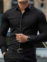 Load image into Gallery viewer, Patchwork Elastic Business Casual Shirt
