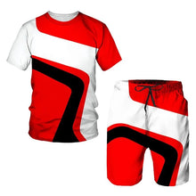 Load image into Gallery viewer, New Men's Tracksuits Summer round neck T-shirt Oversized Men Trend Casual Tracksuits 3D Print T-shirt Shorts 2 Piece Outfit
