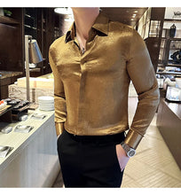 Load image into Gallery viewer, Glossy Slim Fit Men’s Dress Shirt
