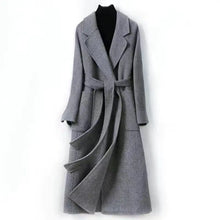 Load image into Gallery viewer, Slim Belted Wool Winter Overcoat
