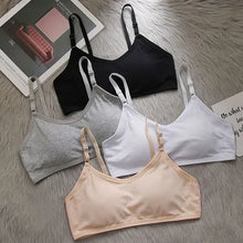 Load image into Gallery viewer, Cotton Sports Training Bras Casual Back Buckle Teenage Lingerie No Steel Rings Sports Bra Elastic Breathable Student Underwear

