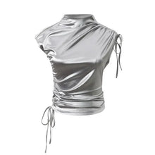 Load image into Gallery viewer, Shirred Half Turtleneck Tee Women
