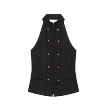 Load image into Gallery viewer, Women's Top 2026 Summer Elegant Fashion Silky Vacation Halter Neck Backless Sexy Unique Army Green Beach Style Party Women's Top
