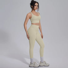 Load image into Gallery viewer, New Yoga Set for Woman Summer Gym Sports Running Bra Top Breathable Peach Buttocks Women Leggings Solid Color Yoga Set
