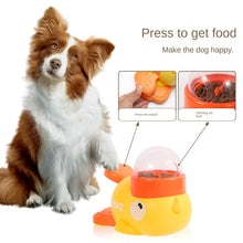 Load image into Gallery viewer, 2-in-1 Interactive Dog Toy Pet Automatic Food Treat Dispenser Cartoon Duck Design Slow Food Pet Snack Feeder for Dog Training
