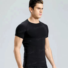 Load image into Gallery viewer, Gym Fitness T Shirt Men's Short Sleeve Summer Boxing Jersey Legging Men Rashguard Compression Pants Quick Dry Tight T-Shirts Men

