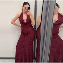 Load image into Gallery viewer, Vintage Deep V Sleeveless Evening Dress
