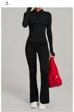 Load image into Gallery viewer, New Gym Yoga Outfit for Women Zipper Long Sleeve Fitness Suit Daily Casual Running Fitness Sportswear Two-Piece Sets Coat+Pants
