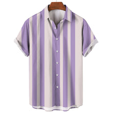 Load image into Gallery viewer, Striped Hawaiian Casual Shirt Men
