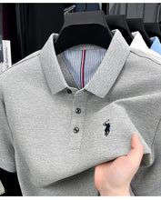 Load image into Gallery viewer, 100% pure cotton high-end brand men's short sleeve polo shirt summer fashion original pony embroidery golf Paul  casual T-shirt
