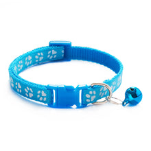 Load image into Gallery viewer, Pet Collar With Bell Cartoon Footprint Colorful Dog Puppy Cat Accessories Kitten Collar Adjustable Safety Bell Ring Necklace Pet
