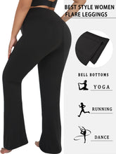 Load image into Gallery viewer, Plus Size Ladies High-Rise Flared Leggings for Yoga and Workout Features Tummy Control and a Stylish Bell-Bottom Design in Sizes
