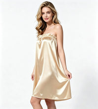 Load image into Gallery viewer, Female Nighty Dress Hot Nightdress Satin Elegant Sleep Dress 2026 Women's Sleepwear Sexy Dresses Sleeveless Strapless Nightgown
