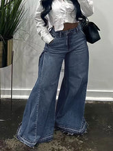 Load image into Gallery viewer, Vintage Wide-Leg Jeans for Women Y2K Niche Design Flared Pants Loose Versatile Floor-Length Trousers

