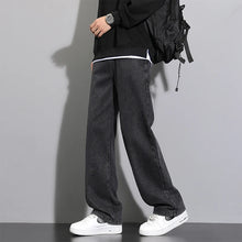 Load image into Gallery viewer, 2026 New Korean Men's Casual Long Jeans Classic Man Straight Denim Wide-leg Pants Solid Color Light Blue Grey Black
