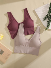 Load image into Gallery viewer, Sports Yoga Women's Bra Ribbed Shockproof Fitness Workout Bralette Sexy Elastic Backless Underwear Push-Up Bra Sportswear Tops
