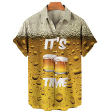 Load image into Gallery viewer, Men's Shirts Beer Shirts For Men Fashion Hawaiian Shirt Casual Vocation Beach Blouses Holiday Blouse Mens Clothing Camisa Summer

