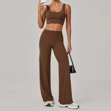 Load image into Gallery viewer, 2PCS Yoga Set Women Yoga Pant Workout Tracksuit Sportswear Gym High Waist Straight Leg Bottoms Fitness Bta Sports Suit XP01
