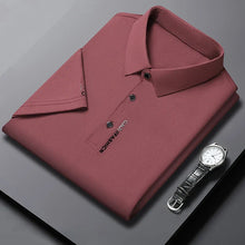 Load image into Gallery viewer, Men's Short Sleeve Solid Color Polo Shirt Breathable Comfortable Elastic Top New Arrivals Casual Business Style
