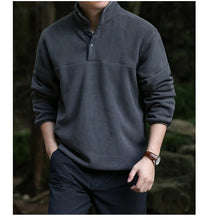 Load image into Gallery viewer, 2025 Men Sweatshirt Turtleneck Half Button Pullover Male Polar Fleece Casual Basic Elegant Work Wear Winter Autumn Warm Jacket
