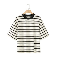 Load image into Gallery viewer, Striped Cotton Summer Tee Women
