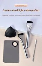 Load image into Gallery viewer, Ultra Thin Foundation Brush Makeup Mixing Palette with Spatula Flat Face Contour Brush Cosmetic Puff Blender Beauty Makeup Tools

