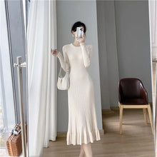 Load image into Gallery viewer, Elegant Knit Flounce Midi Dress
