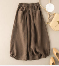 Load image into Gallery viewer, Women's Skirt Cotton Linen Casual Straight Skirts Woman Fashion 2026 Summer Loose Solid Color Button Long Skirts for Women
