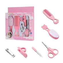 Load image into Gallery viewer, Baby Grooming Kit Baby Care Set BPA Free Cute Design Comb Brush Nail Clippers Scissors Safe Newborn Infant Grooming Tools
