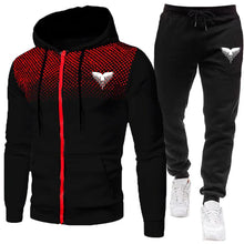 Load image into Gallery viewer, Men's Tracksuit Zipper Coat and Black Sweatpants Outdoor Casual Sporty Hoodie Jogging Suit Male Autumn Training Set Sweatshirts
