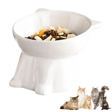 Load image into Gallery viewer, Cat Bowl Pet Accessories Ceramic Diagonal High Feet Cute Protection Cervical Spine Dog Bowl Drink Water Bowl Pet Supplies
