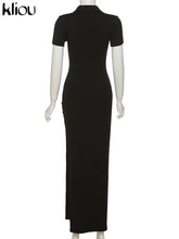 Load image into Gallery viewer, Elegant Collar Side Slit Dress
