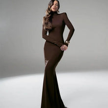 Load image into Gallery viewer, Backless Turtleneck Slim Maxi Dress
