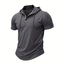 Load image into Gallery viewer, Men T Shirts  Summer Slim Fitness Hooded Short-Sleeved Bodybuilding Quick Dry Tshirt Male Gym Clothes Breathable Sports Tops
